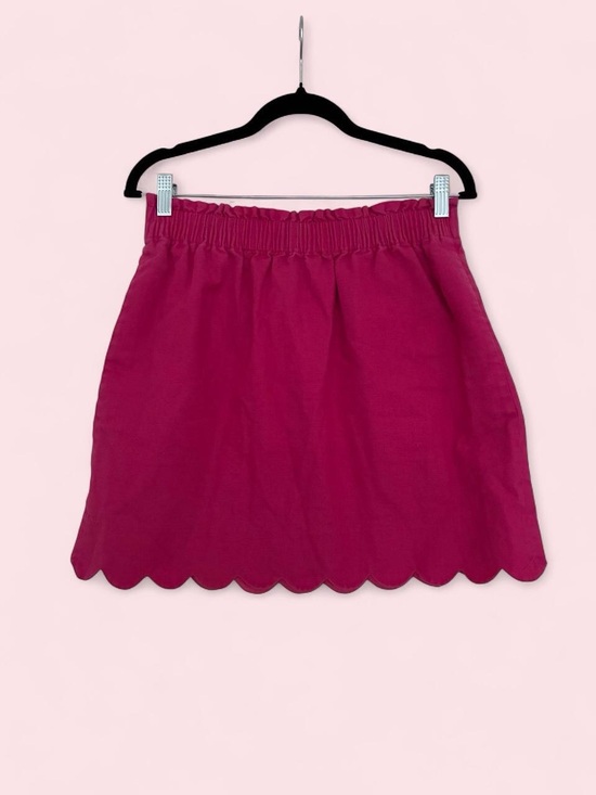 J. Crew Dresses & Skirts - J.Crew Pink scalloped mini skirt with elastic waistband Size 8